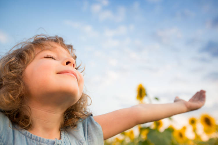 niña girasoles